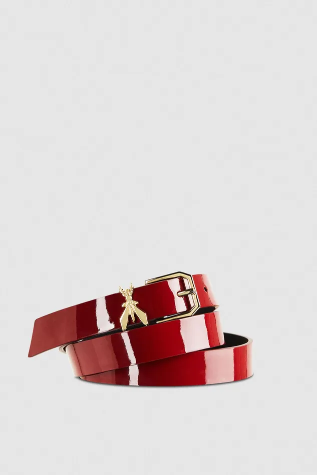 Belts Women Patrizia Pepe Patent Leather Belt Cherry Bomb