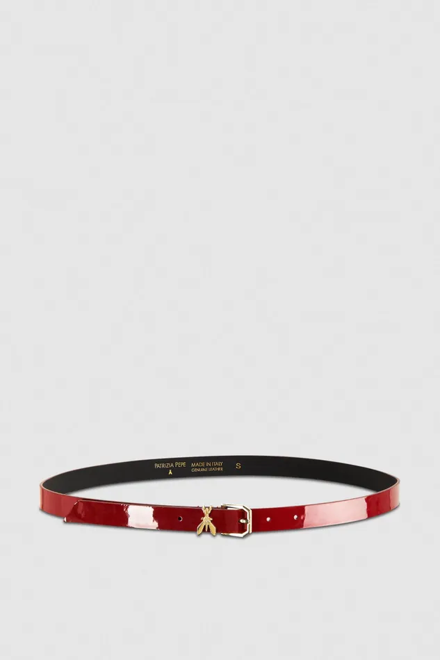 Belts Women Patrizia Pepe Patent Leather Belt Cherry Bomb
