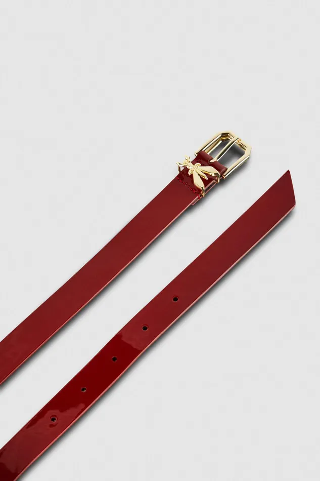 Belts Women Patrizia Pepe Patent Leather Belt Cherry Bomb