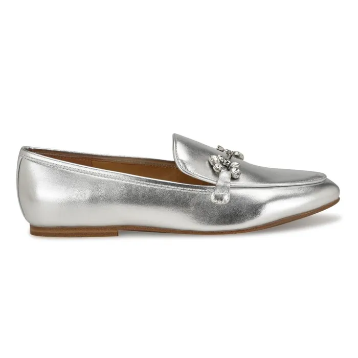 Bennit Casual Loafers Silver Women Nine West Flats and Loafers