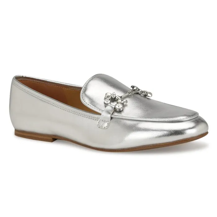 Bennit Casual Loafers Silver Women Nine West Flats and Loafers