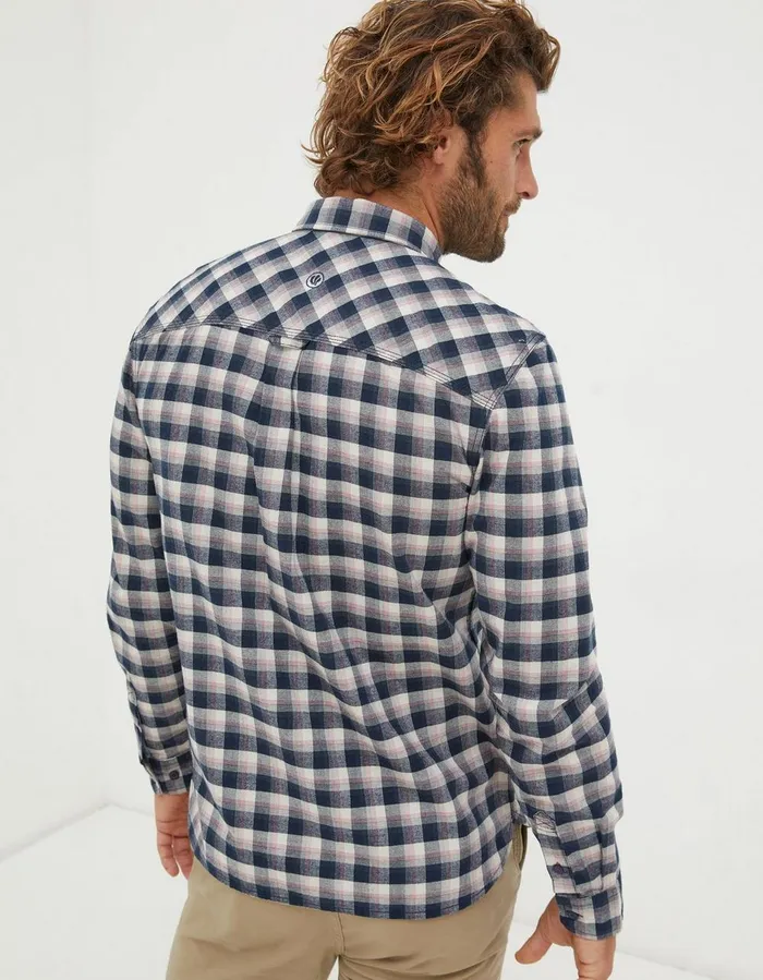 Benton Check Shirt Navy Men FatFace Shirts