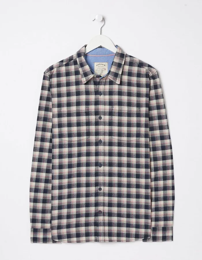 Benton Check Shirt Navy Men FatFace Shirts