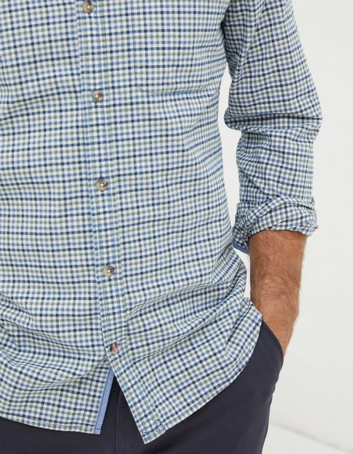 Benton Gingham Shirt Blue Men FatFace Shirts