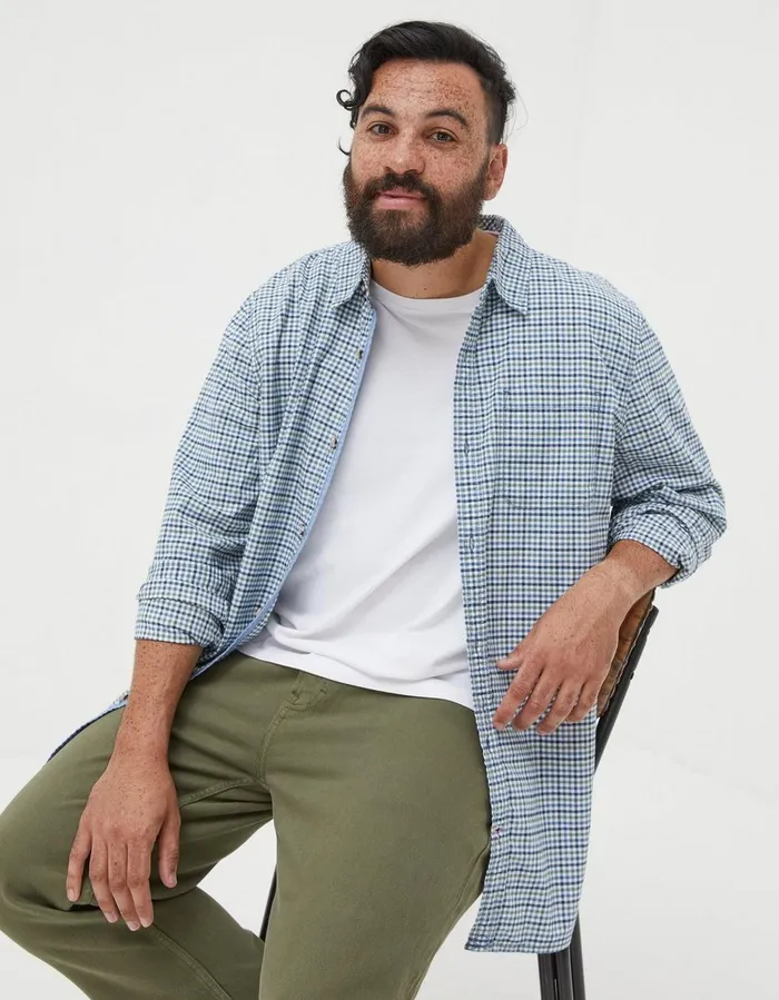 Benton Gingham Shirt Blue Men FatFace Shirts