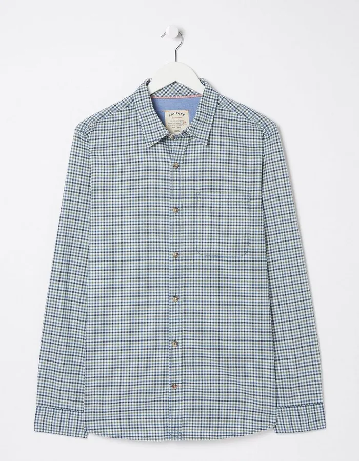 Benton Gingham Shirt Blue Men FatFace Shirts