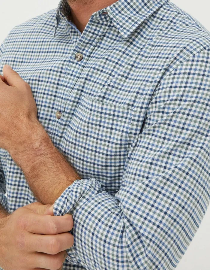 Benton Gingham Shirt Blue Men FatFace Shirts