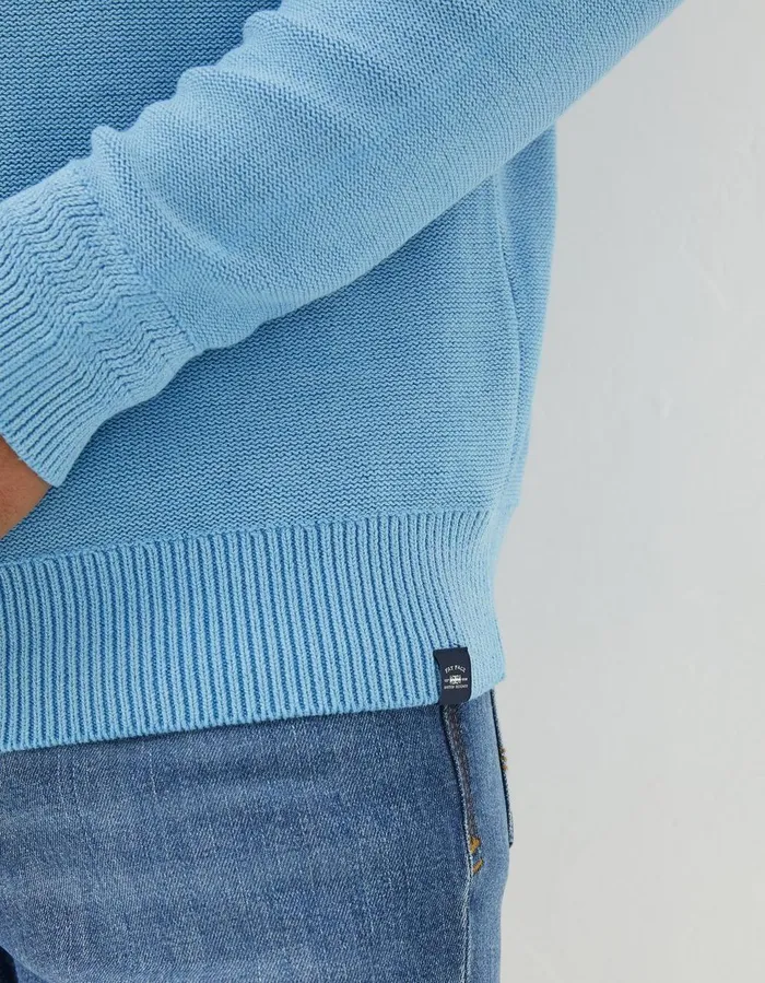 Berwick Washed Half Neck Washed Blue Men FatFace Knitwear