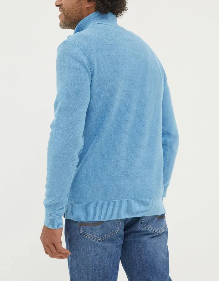 Berwick Washed Half Neck Washed Blue Men FatFace Knitwear