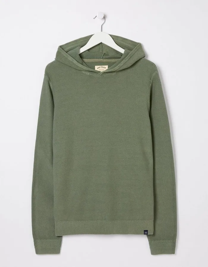Berwick Washed Hoodie Green Haze Men FatFace Sweatshirts and Hoodies