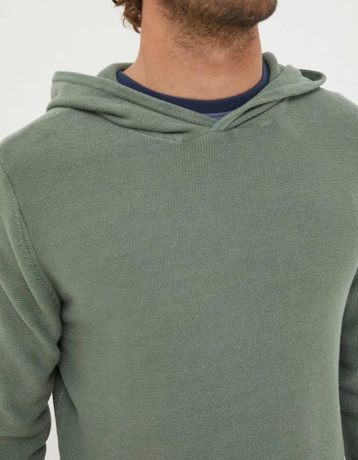 Berwick Washed Hoodie Green Haze Men FatFace Sweatshirts and Hoodies