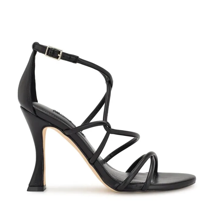 Besasy Strappy Heeled Sandals Black Women Nine West Heels