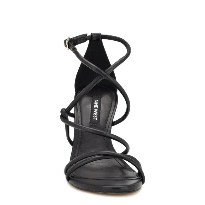 Besasy Strappy Heeled Sandals Black Women Nine West Heels