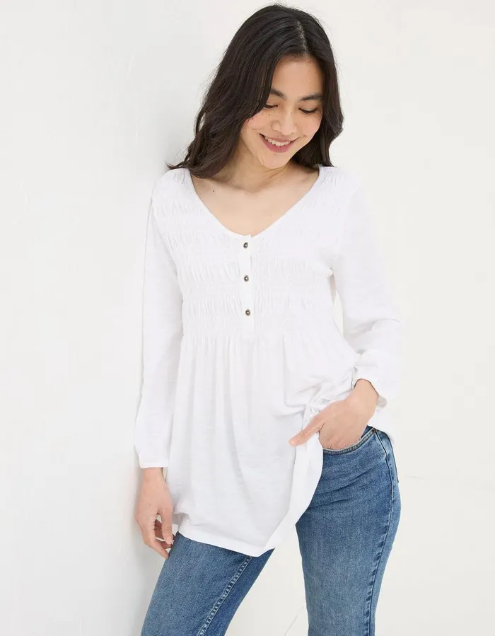 Beth Tunic White Women FatFace Tops and TShirts