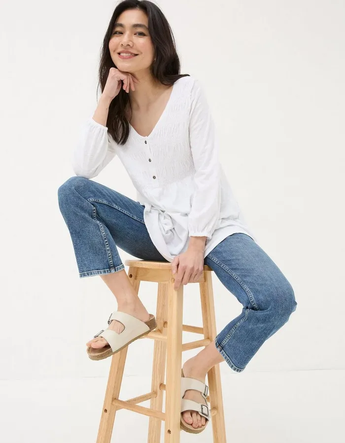 Beth Tunic White Women FatFace Tops and TShirts