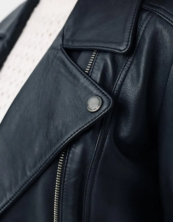 Bethany Biker Leather Jacket Black Women FatFace Coats and Jackets