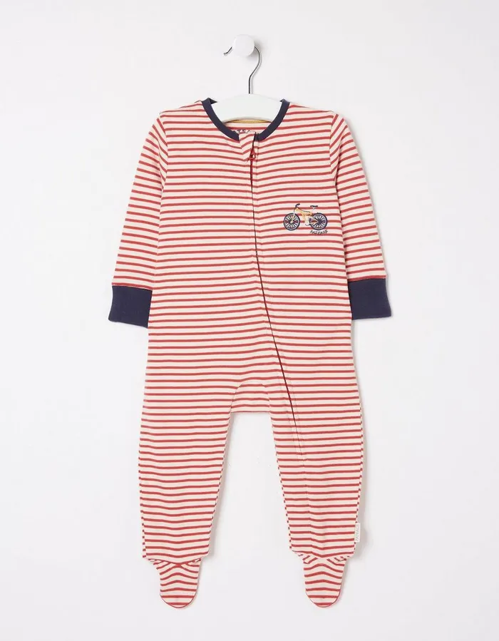 Bike Graphic Zipped Sleepsuit Baby FatFace Romper and Sleepsuits