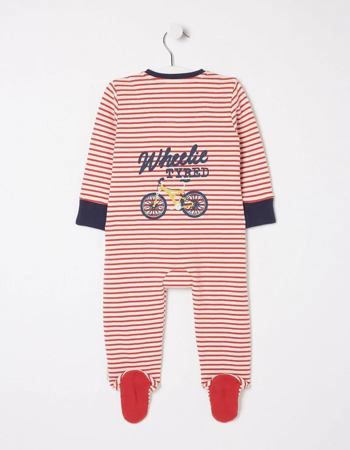 Bike Graphic Zipped Sleepsuit Baby FatFace Romper and Sleepsuits