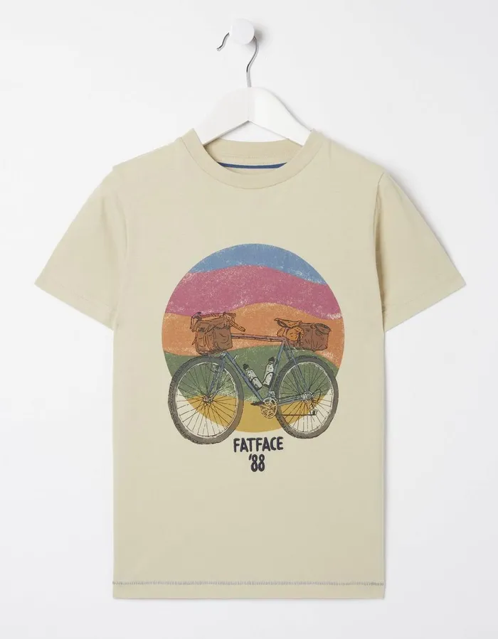 Bike Sunset TShirt Natural Boys FatFace TShirts and Polos