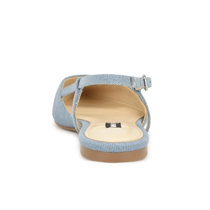 Bircah Pointy Toe Flat Slingbacks Denim Women Nine West Flats and Loafers