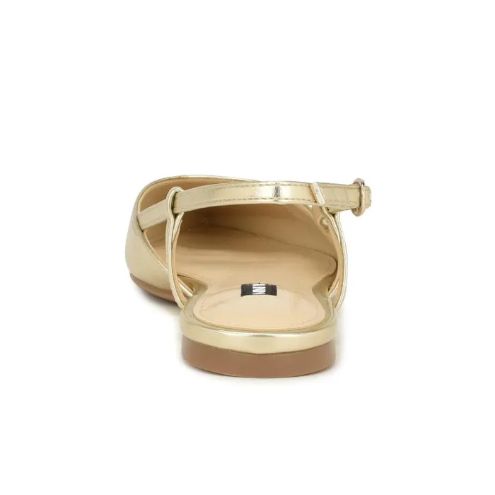 Bircah Pointy Toe Flat Slingbacks Gold Women Nine West Ballets