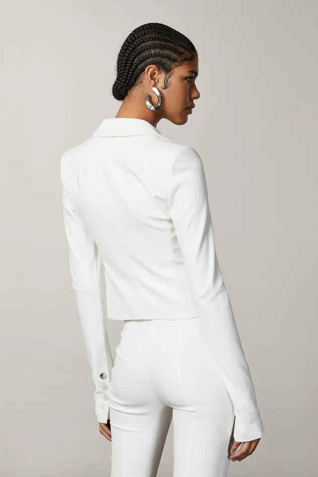 Blazers Women Patrizia Pepe 1Button Jacket Bianco