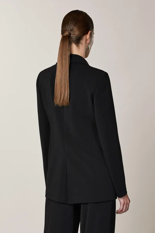 Blazers Women Patrizia Pepe Essential Boyfriend Jacket Nero