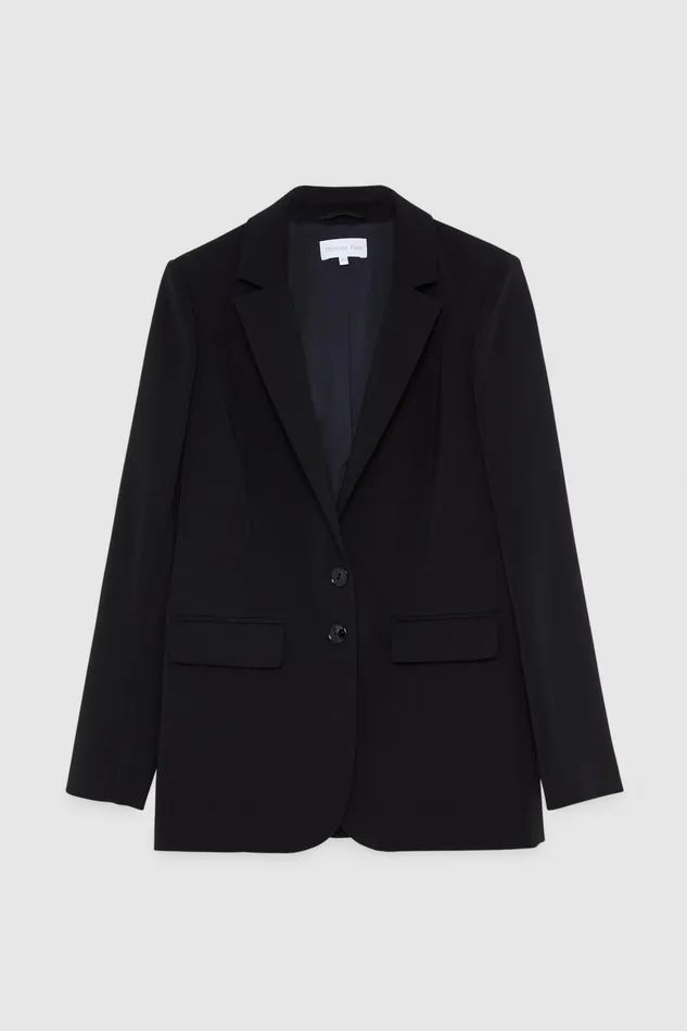 Blazers Women Patrizia Pepe Essential Boyfriend Jacket Nero