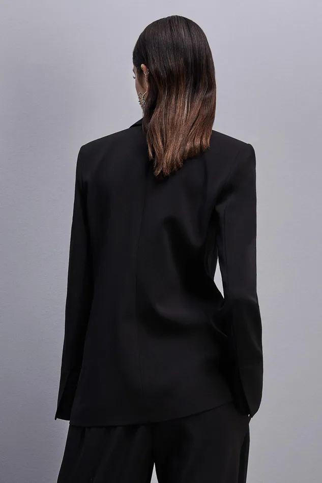 Blazers Women Patrizia Pepe Essential DoubleBreasted Jacket Nero