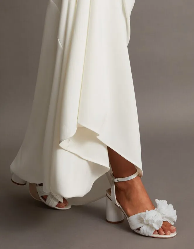 Block Heel Bow Heeled Sandals Ivory Women Monsoon Wedding Shoes