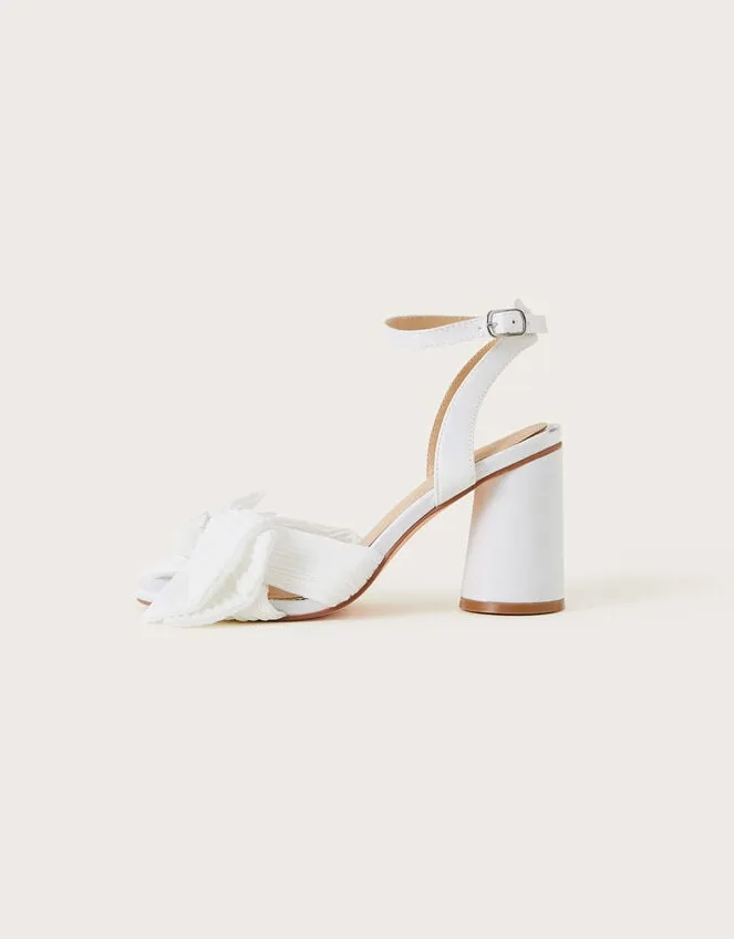 Block Heel Bow Heeled Sandals Ivory Women Monsoon Wedding Shoes
