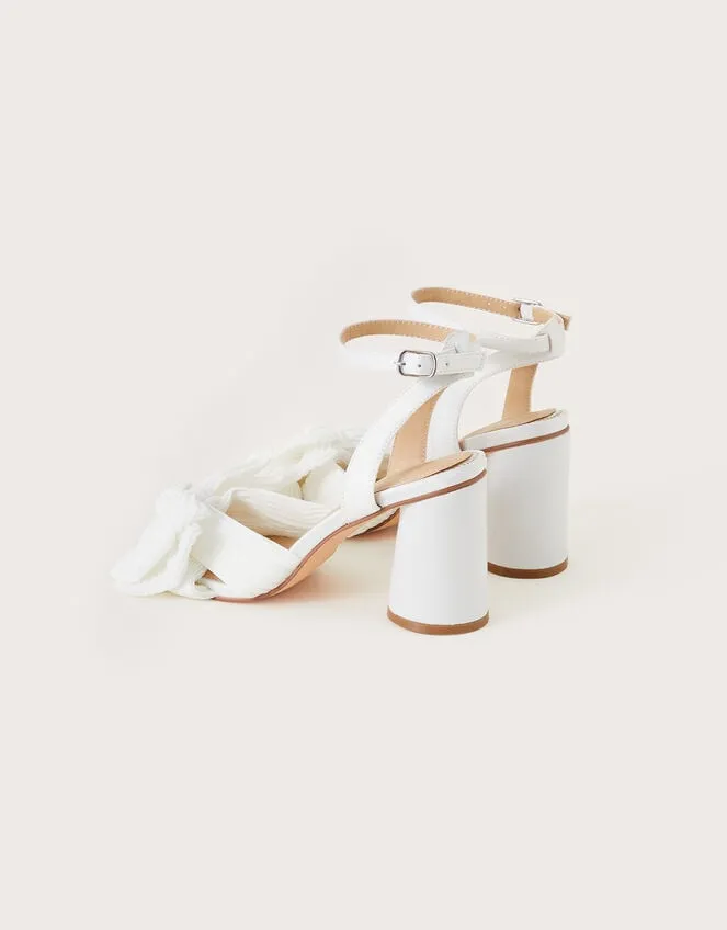 Block Heel Bow Heeled Sandals Ivory Women Monsoon Wedding Shoes