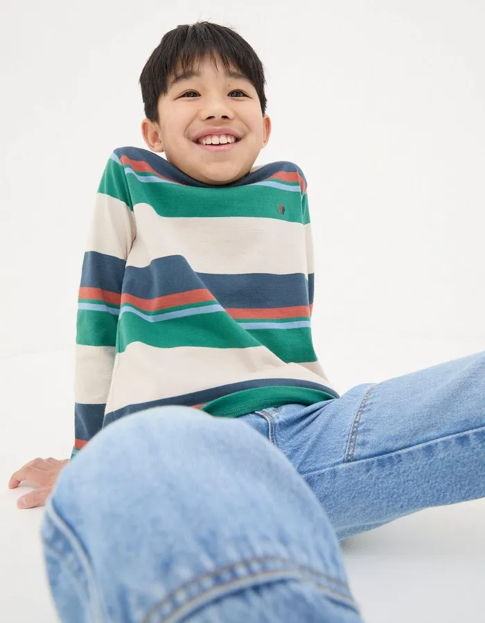Block Stripe Jersey TShirt Multi Boys FatFace TShirts and Polos