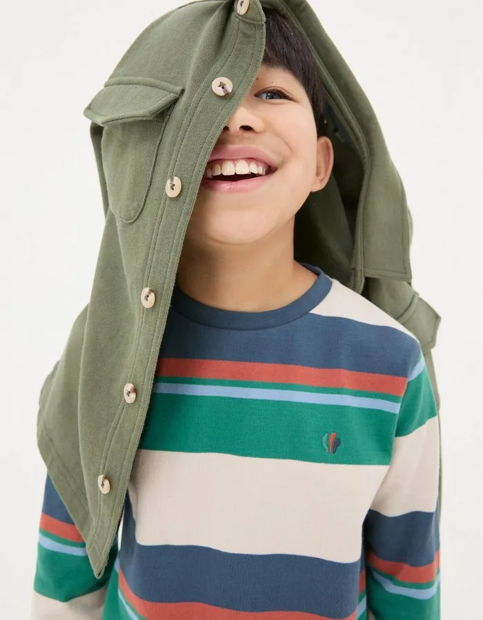 Block Stripe Jersey TShirt Multi Boys FatFace TShirts and Polos