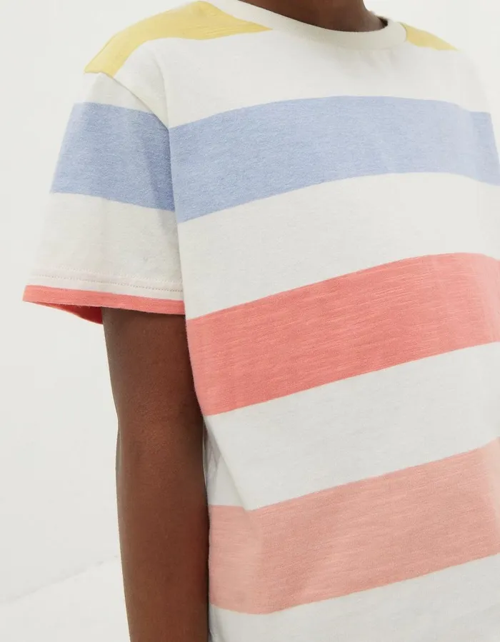Block Stripe Jersey TShirt Multi Girls FatFace Tops and TShirts