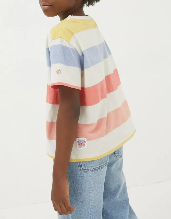Block Stripe Jersey TShirt Multi Girls FatFace Tops and TShirts