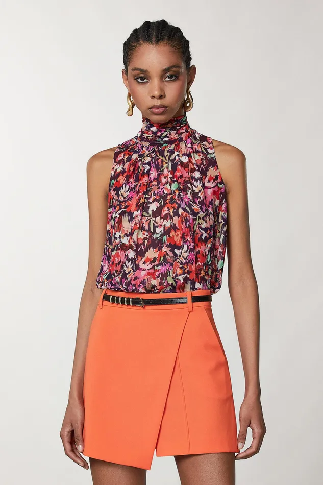 Blouses Women Patrizia Pepe Patterned Viscose Top Martian Red Flower