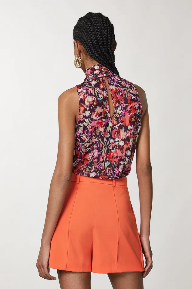 Blouses Women Patrizia Pepe Patterned Viscose Top Martian Red Flower