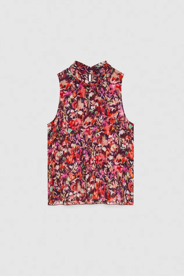 Blouses Women Patrizia Pepe Patterned Viscose Top Martian Red Flower