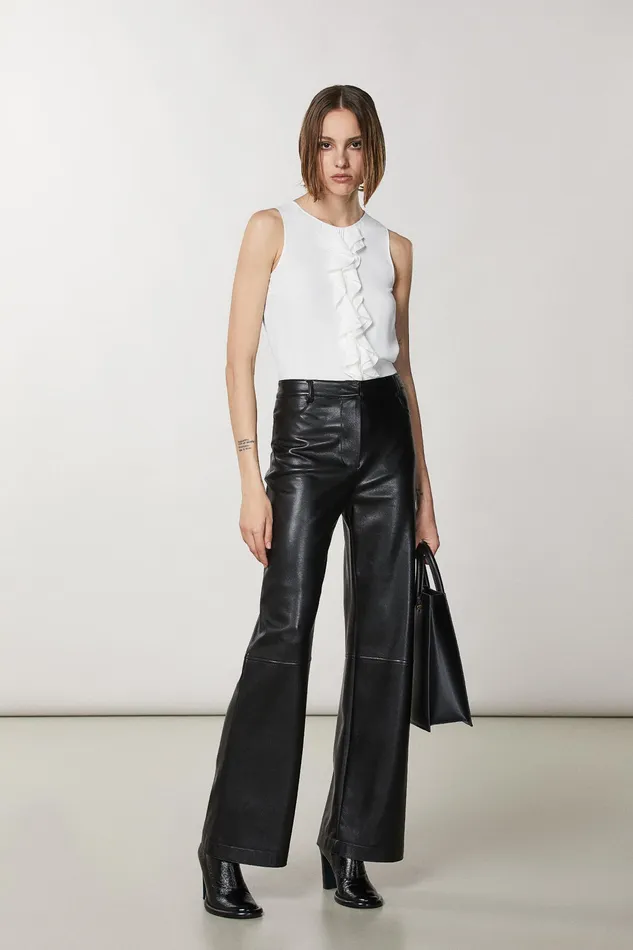 Blouses Women Patrizia Pepe Viscose Ruffle Top Bianco