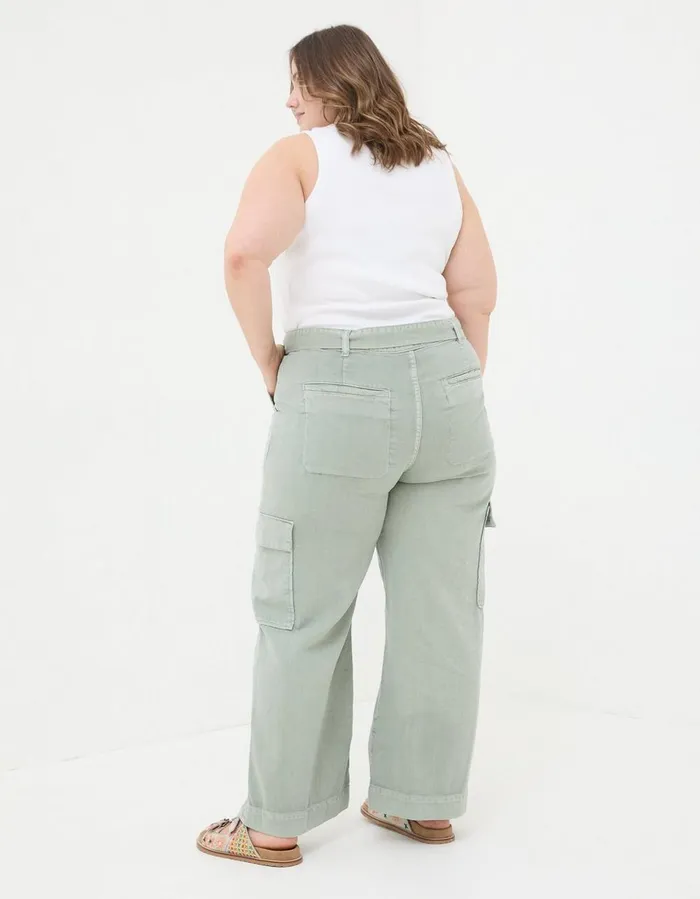 Bodi Belted Cargo Trouser Sage Green Women FatFace Trousers and Leggings