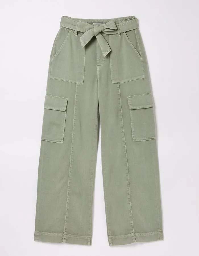 Bodi Belted Cargo Trouser Sage Green Women FatFace Trousers and Leggings