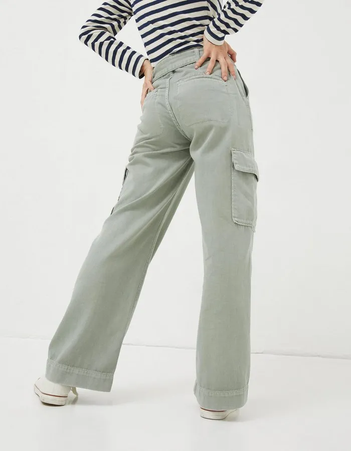 Bodi Belted Cargo Trouser Sage Green Women FatFace Trousers and Leggings