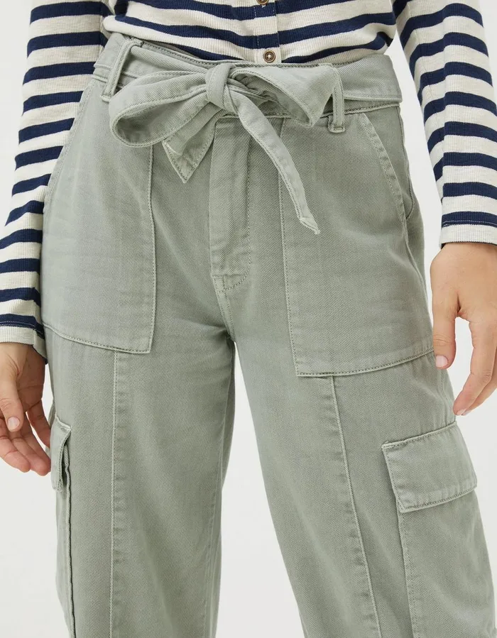 Bodi Belted Cargo Trouser Sage Green Women FatFace Trousers and Leggings