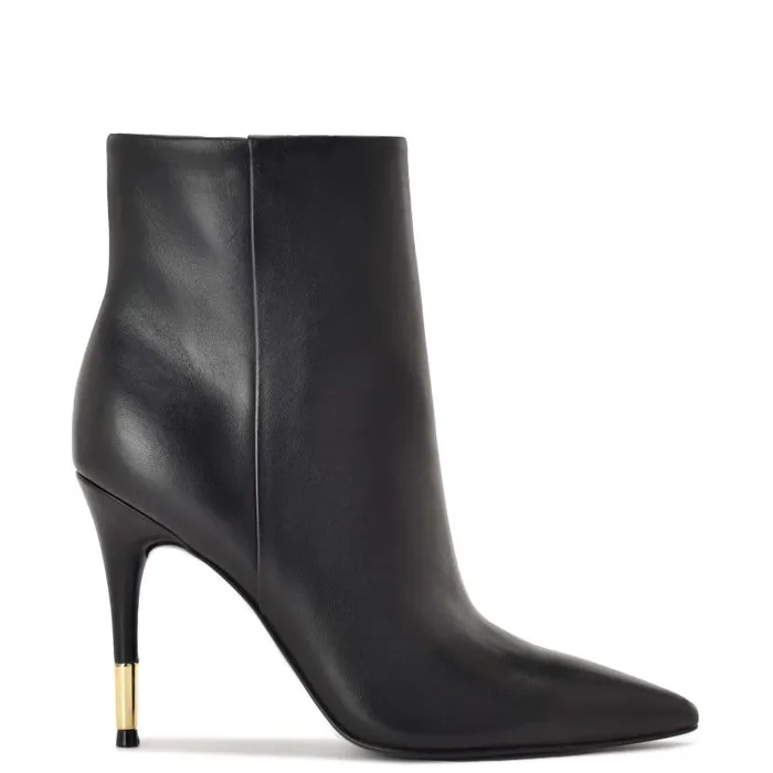 Bolana Dress Booties Black Leather Women Nine West Heels