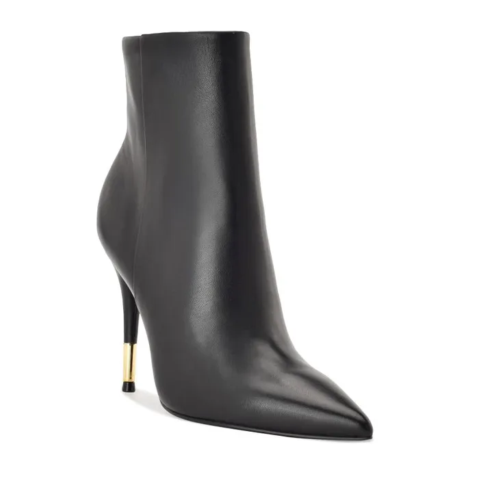 Bolana Dress Booties Black Leather Women Nine West Heels