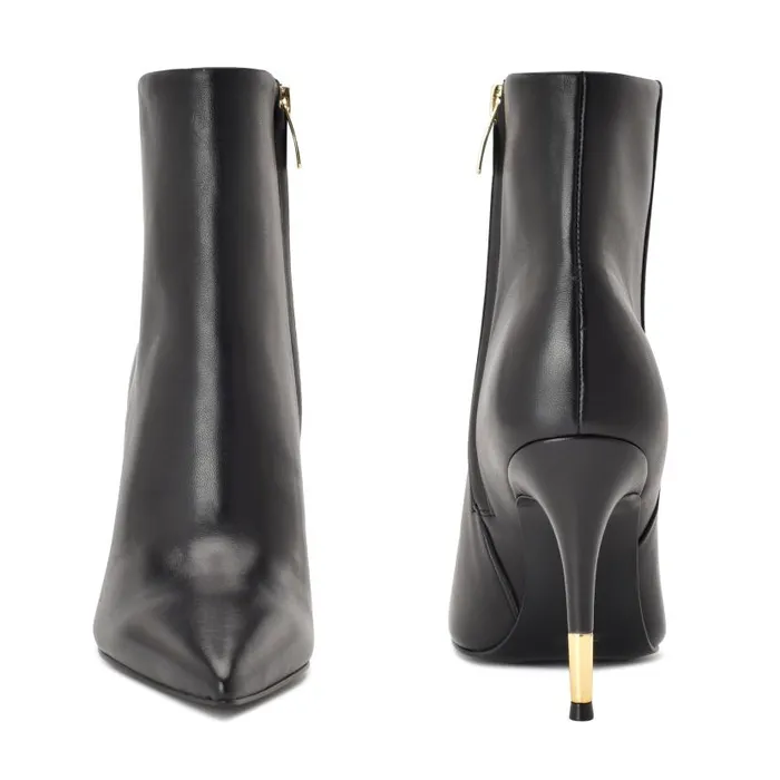 Bolana Dress Booties Black Leather Women Nine West Heels