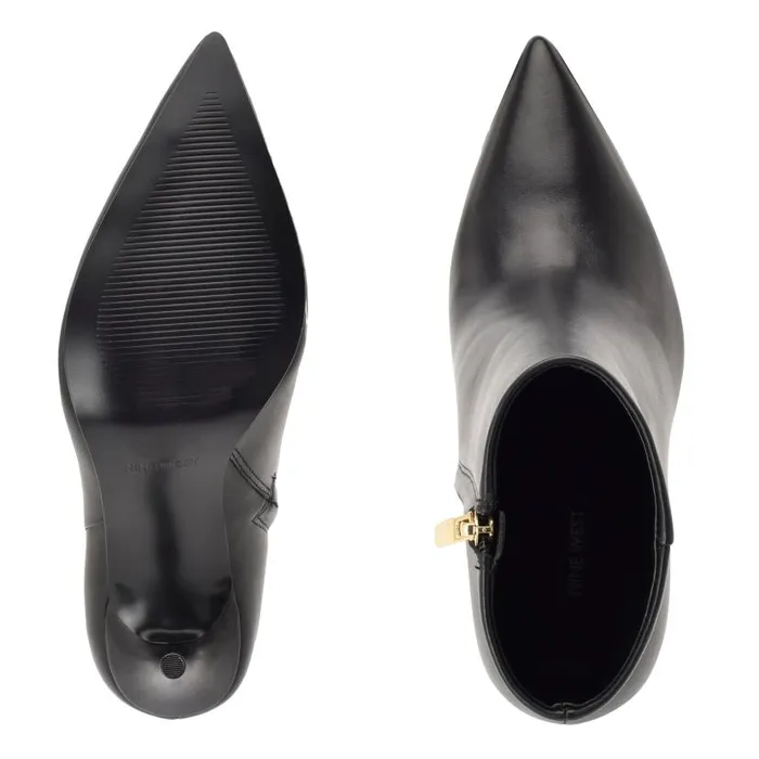 Bolana Dress Booties Black Leather Women Nine West Heels