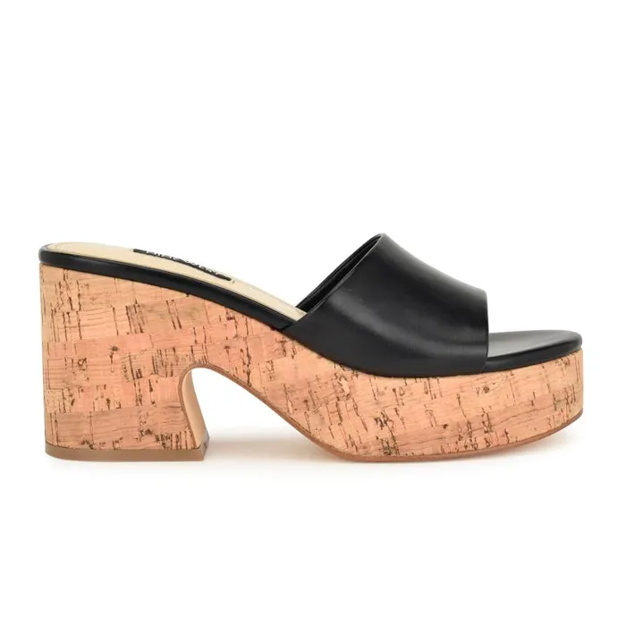 Boone Platform Slide Sandals Black Women Nine West Sandals