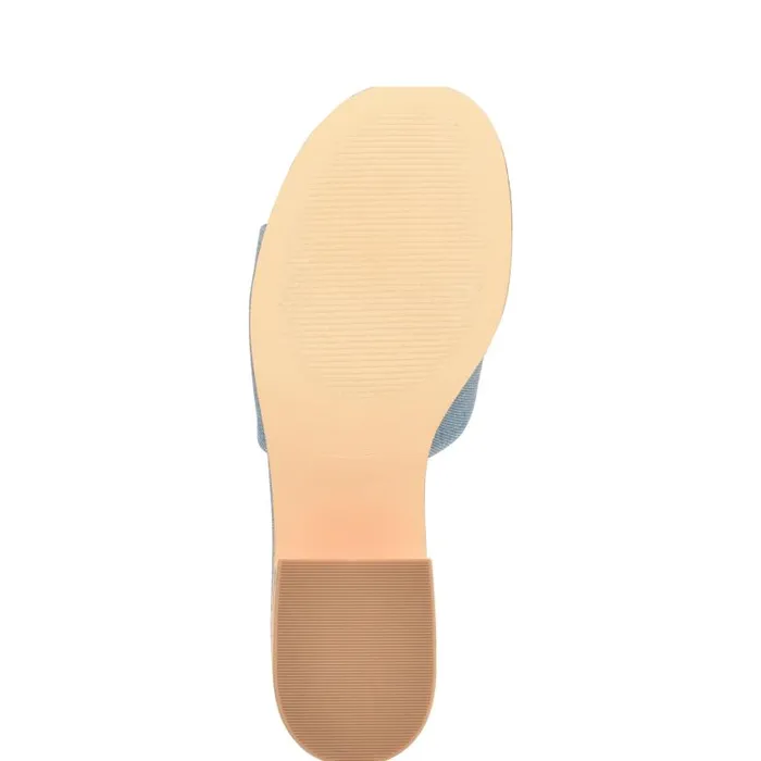 Boone Platform Slide Sandals Denim Women Nine West Sandals